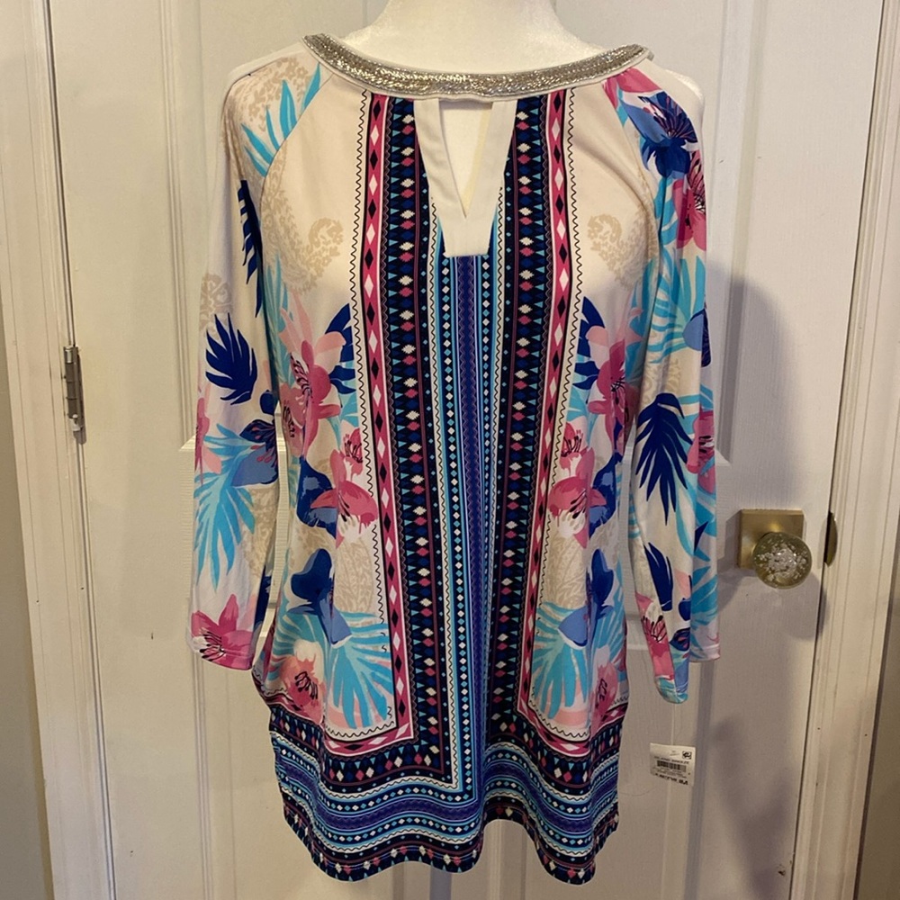 BNWT JM Collection Cold Shoulder Blouse Women's Size Medium